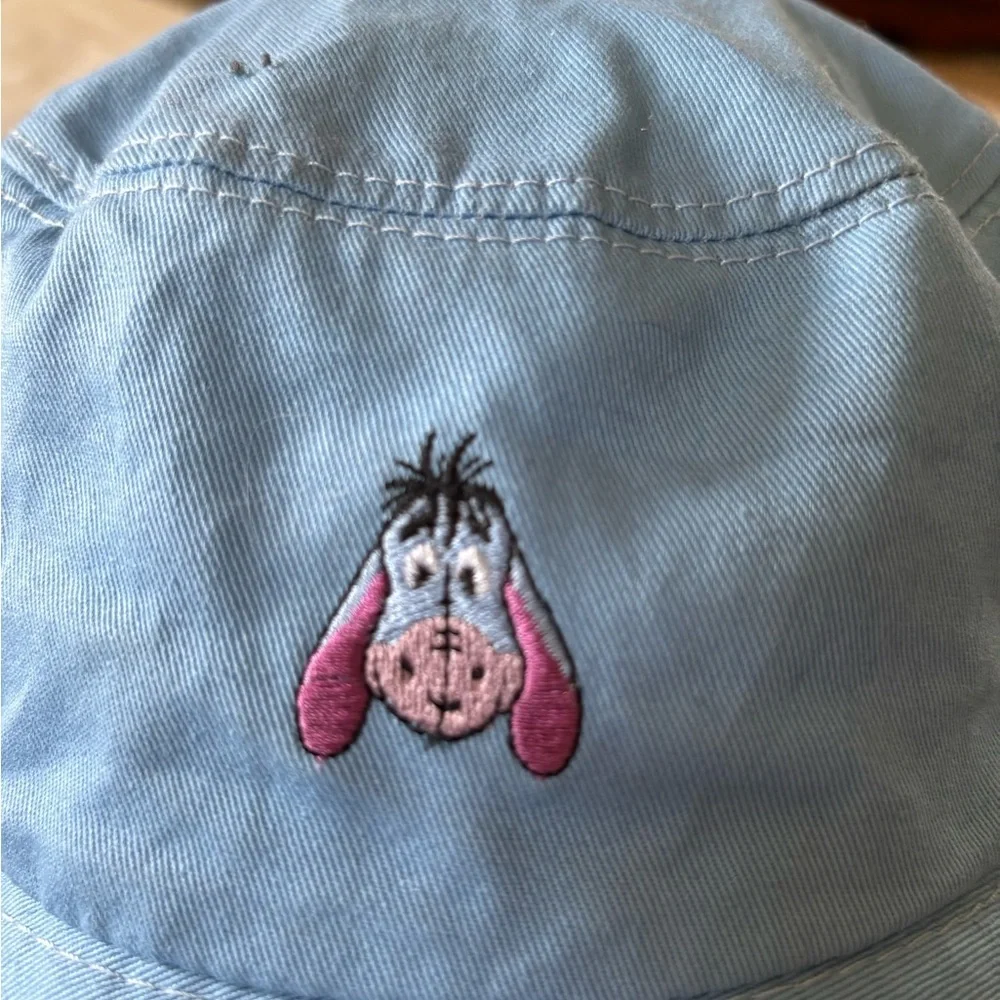 Disney Love Your Melon Blue Bucket Hat Eeyore Embroidered Adult L/XL Cotton USA